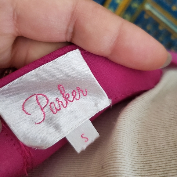 Anthropologie Parker Magenta Purple Silk Blouse Bronze Sequins Women's Size S - Picture 10 of 10